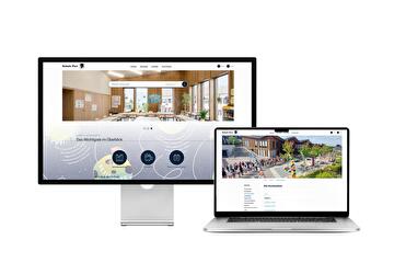 Desktop- und Tablet-Ansicht Webauftritt Schule Port