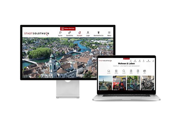 Desktop- und Tablet-Ansicht Webauftritt Stadt Solothurn 