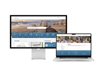 Desktop- und Tablet-Ansicht Webauftritt Gemeinde Sainte-Croix