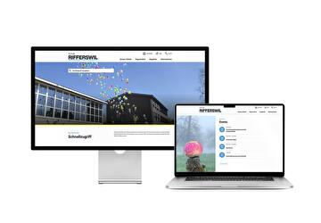 Desktop- und Tablet-Ansicht Webauftritt Schule Rifferswil