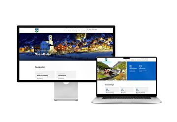Desktop- und Tablet-Ansicht Webauftritt Gemeinde Saas-Balen