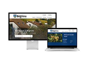 Desktop- und Tablet-Ansicht Webauftritt Commune de Begnins
