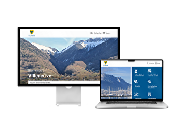 Desktop- und Tablet-Ansicht Webauftritt Commune Villeneuve