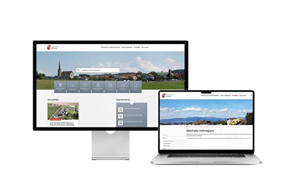 Desktop- und Tablet-Ansicht Webauftritt Gemeinde Bottens