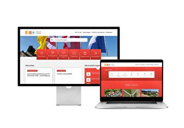 Desktop- und Tablet-Ansicht Webauftritt Gemeinde Trüllikon