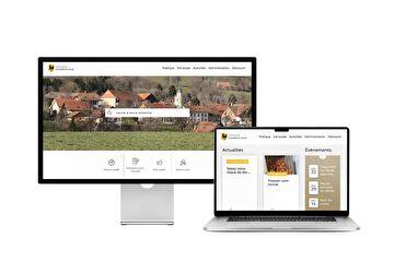Desktop- und Tablet-Ansicht Webauftritt Gemeinde Corcelles-le-Jorat