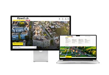 Desktop- und Tablet-Ansicht Webauftritt Gemeinde Flawil