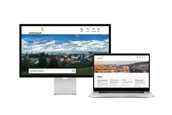 Desktop- und Tablet-Ansicht Webauftritt Gemeinde Wittenbach