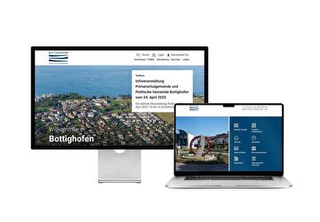 Desktop- und Tablet-Ansicht Webauftritt Gemeinde Bottighofen