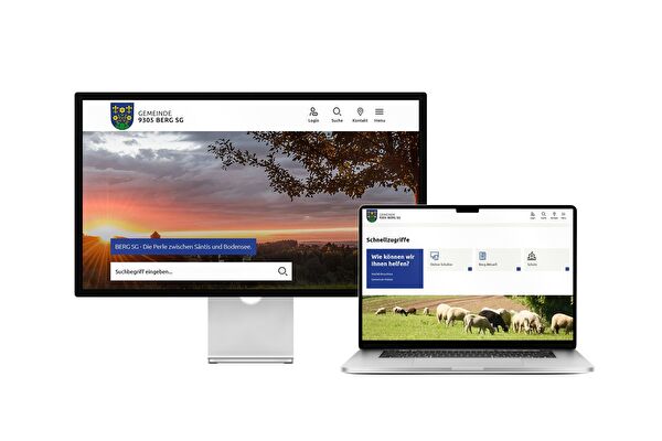 Desktop- und Tablet-Ansicht Webauftritt Gemeinde Berg SG