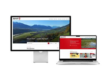 Desktop- und Tablet-Ansicht Webauftritt Gemeinde Alpnach
