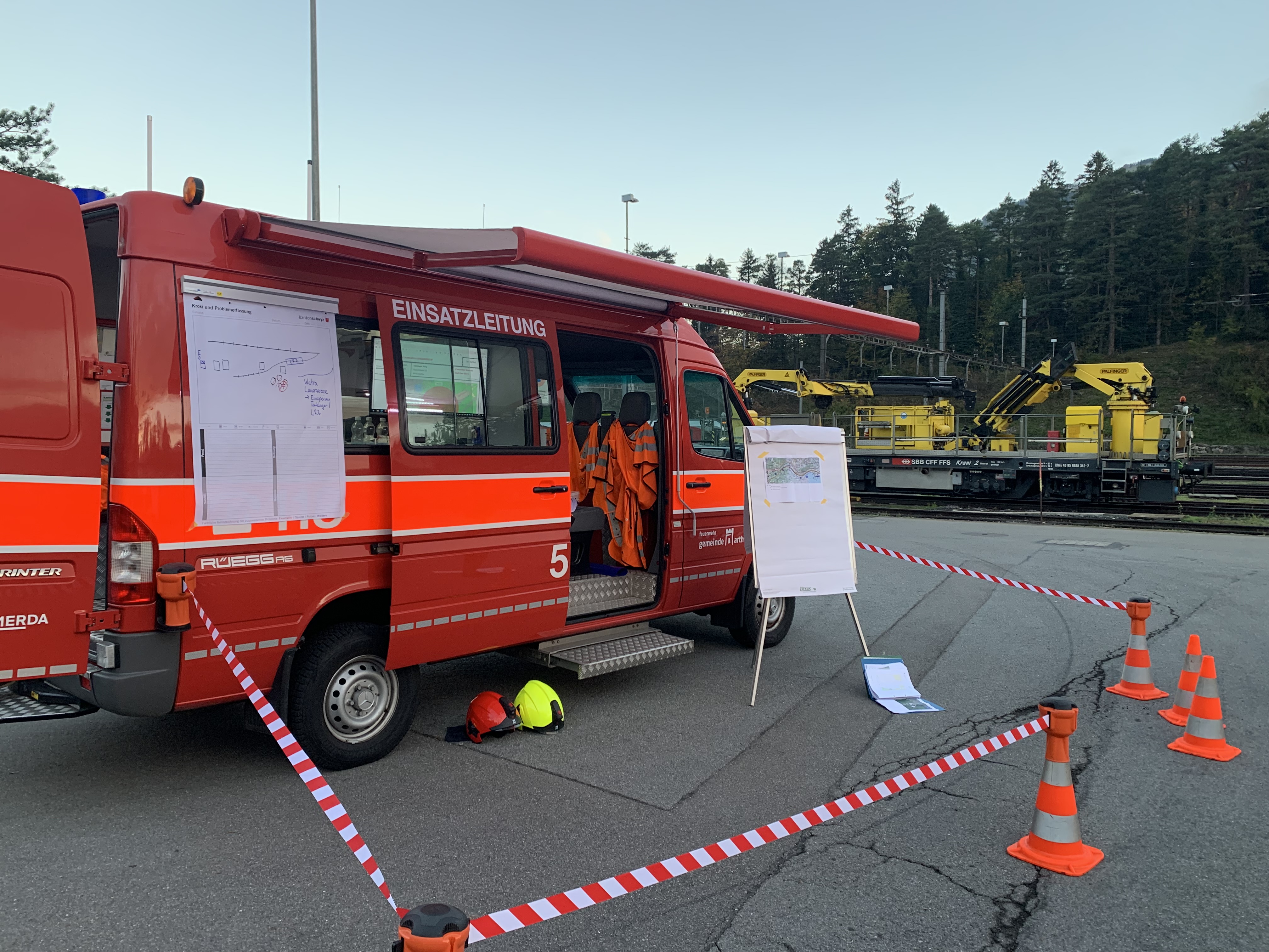 Einsatzleitfahrzeug aufgebaut