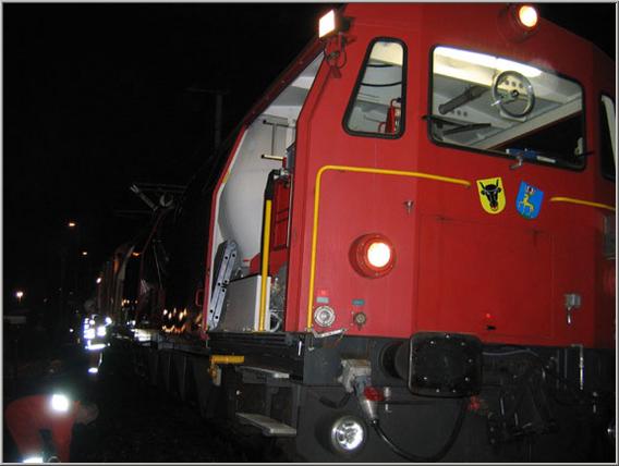 Lösch- und Rettungszug SBB von Erstfeld. 