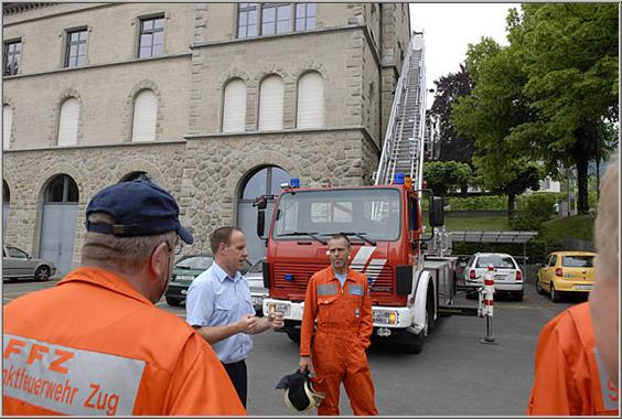 Auch mit unserer Drehleiter "Kolin 1" wurden diverse Anleiterformen durchgeführt.